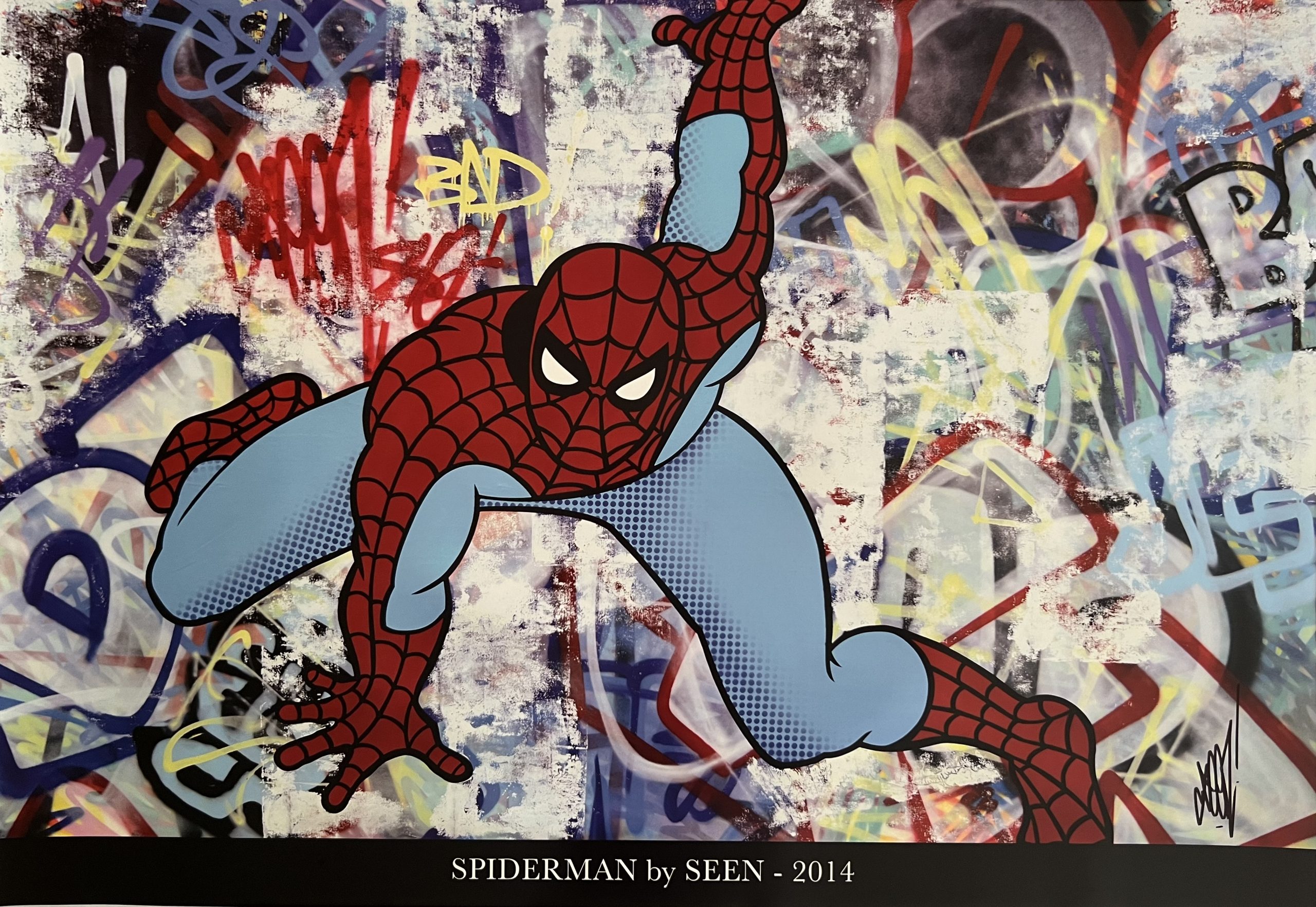 Spiderman signed poster by seen