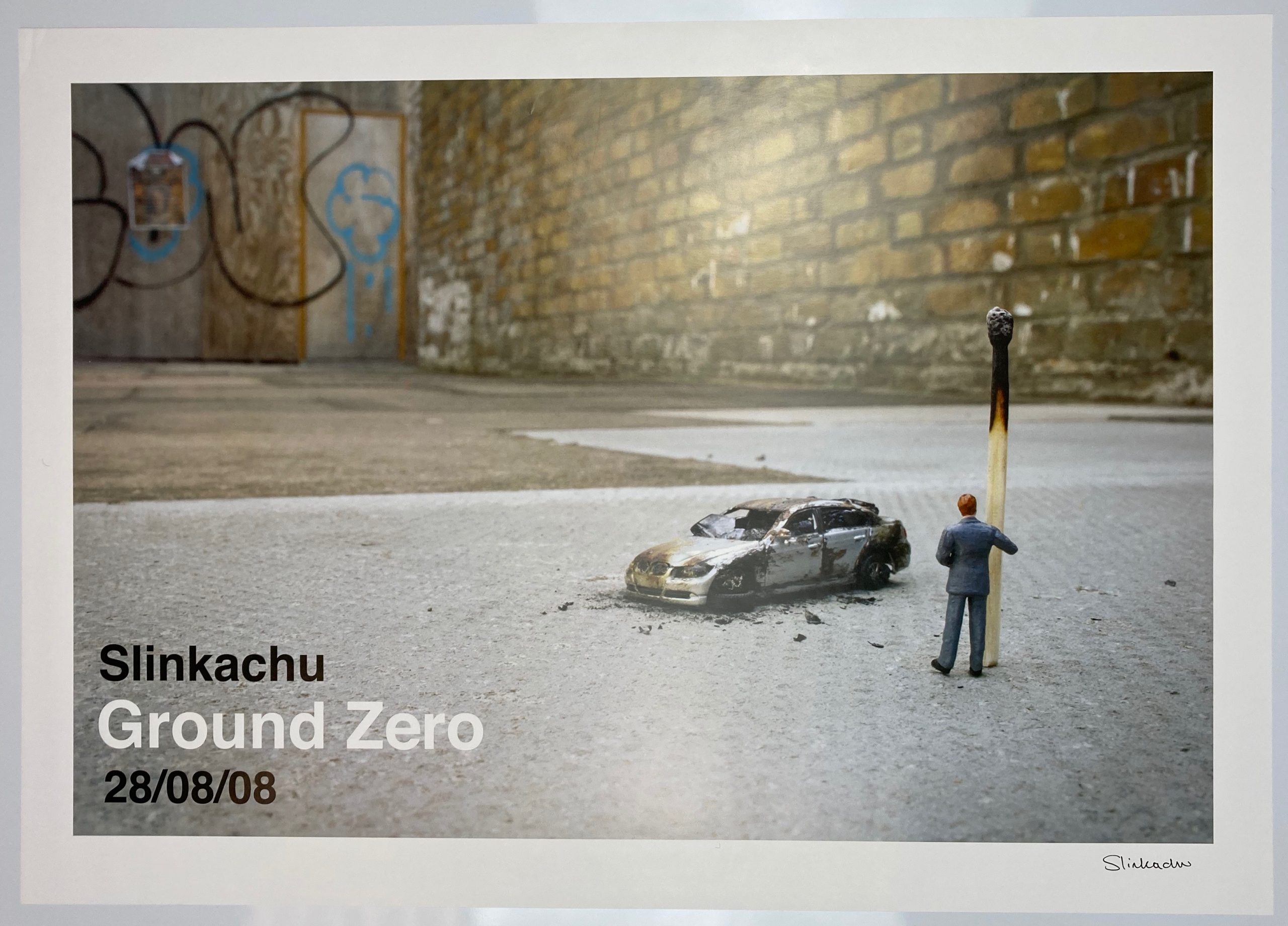 slinkachu signed Ground zero show poster 2008