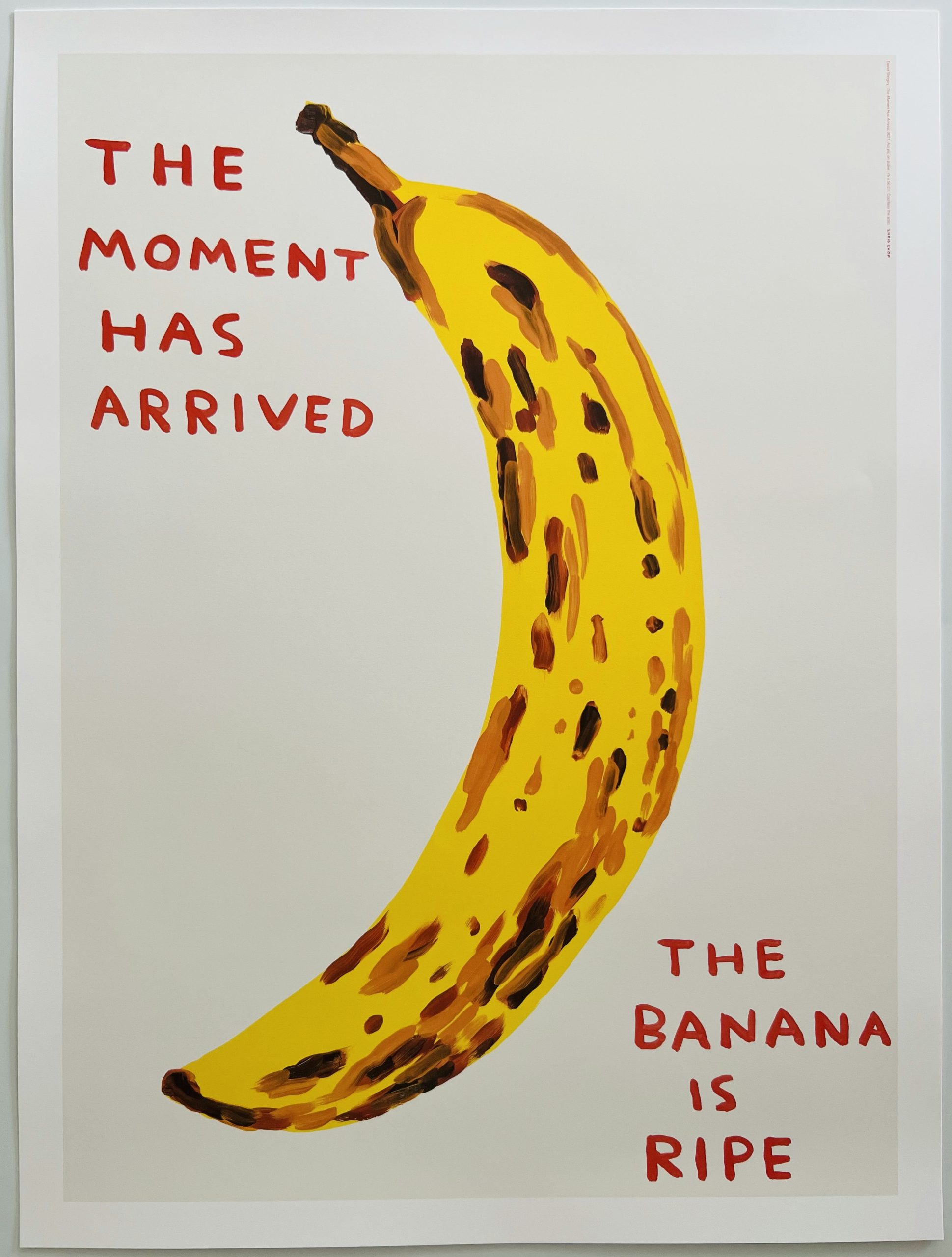 the banana is ripe poster by david shrigley