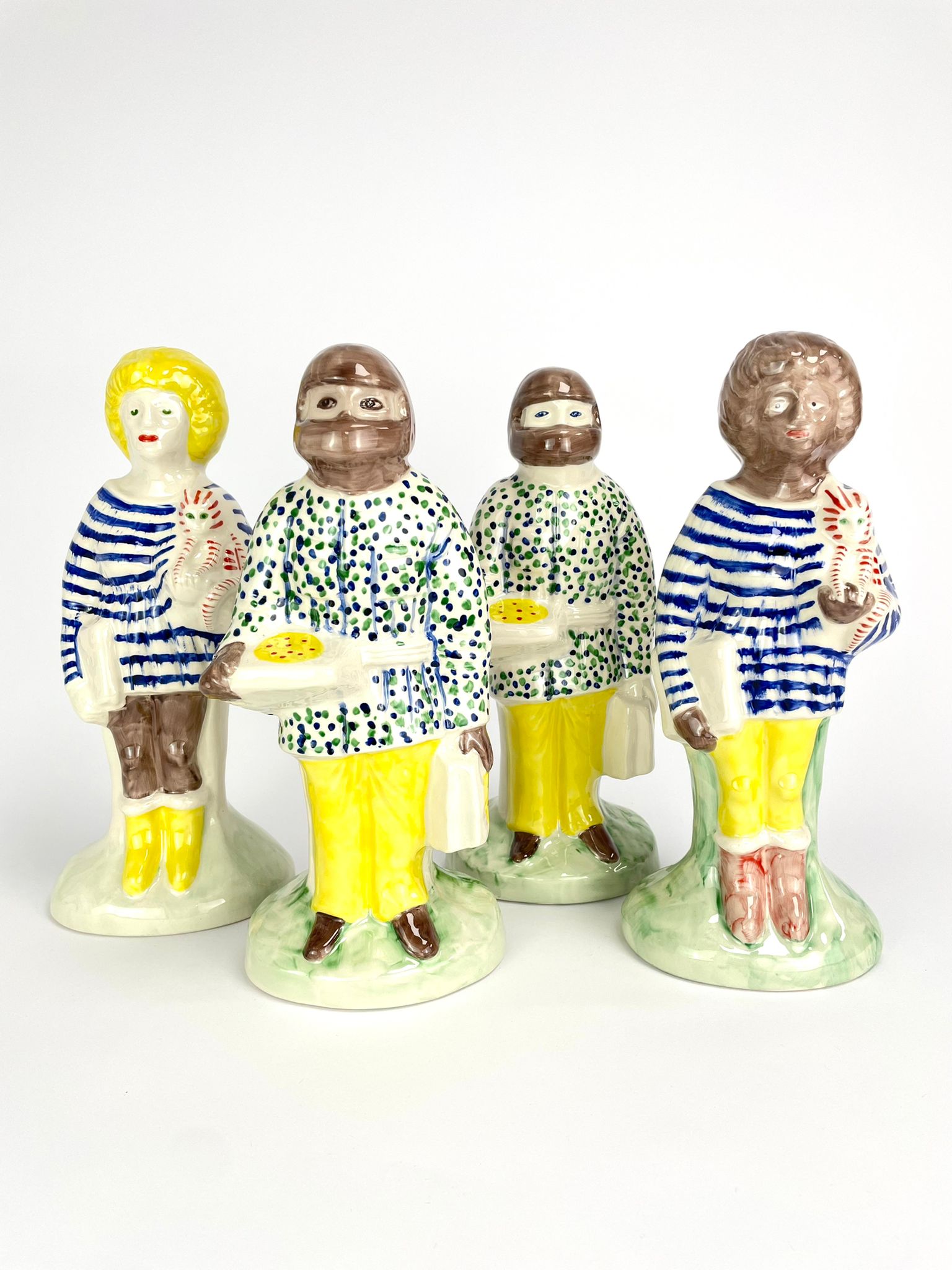 Grayson Perry Sculpture Set Keyworkers Homeworkers limited edition pottery