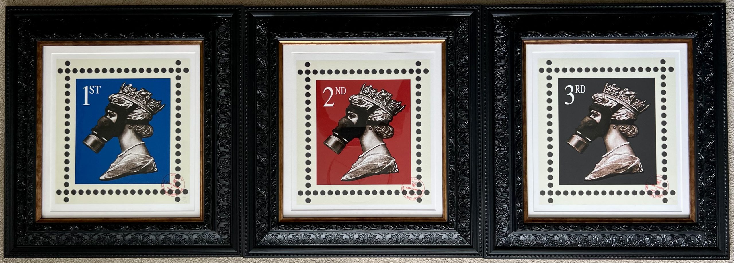 jimmy cauty stamps of covidian culture framed set